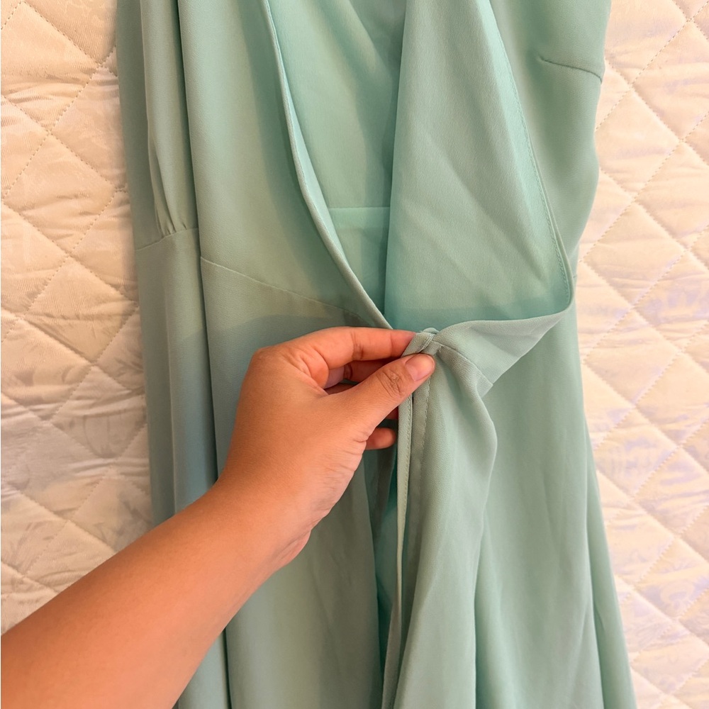 Lulu's Light Green Ruffle Hem Mini Dress - Picture 2 of 4